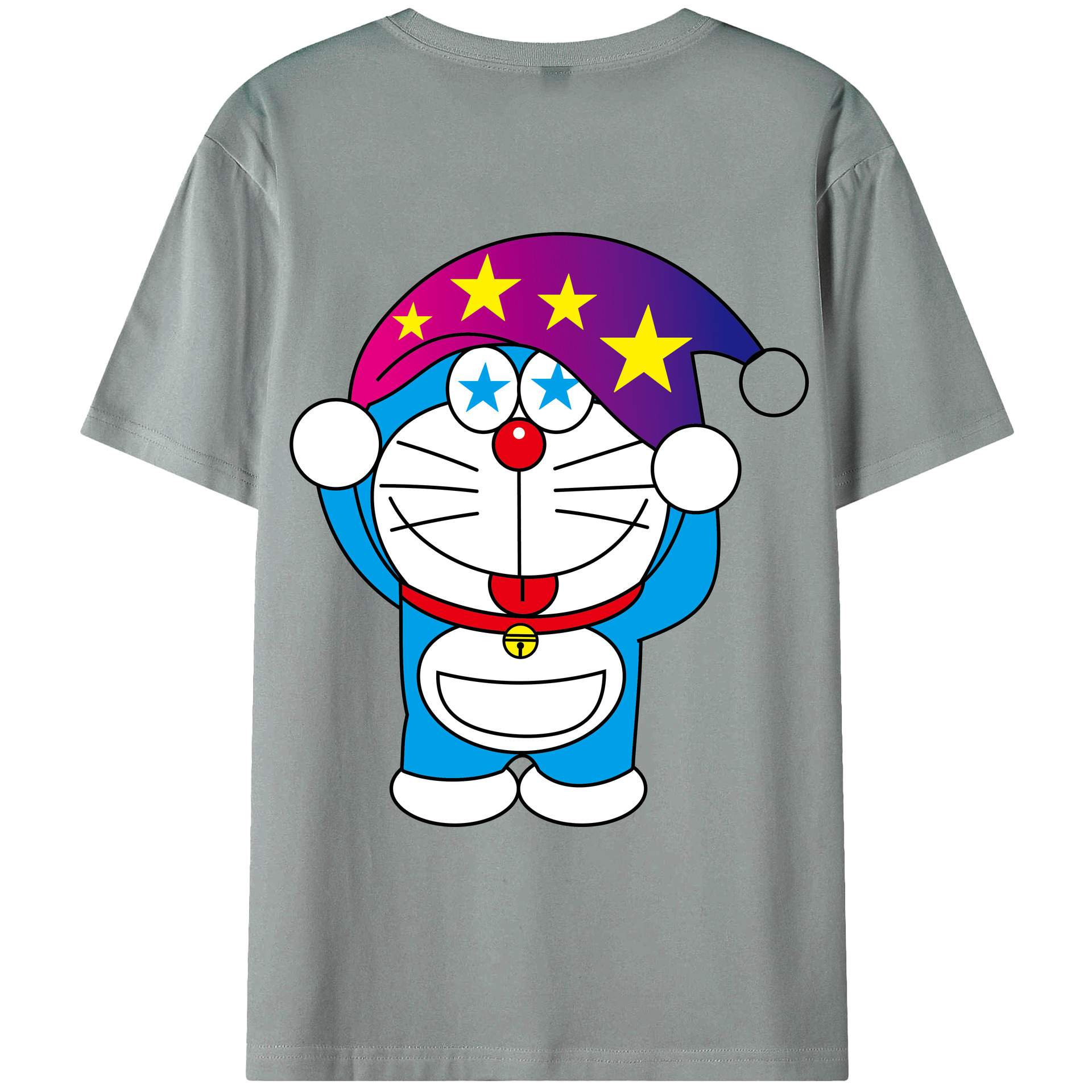（画像用） ドラえもん Doraemon 綿100％ メンズ半袖Tシャツ（バックプリント） 通気性